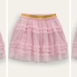 Biden Pink Tulle Skirt with Gold Waistband
